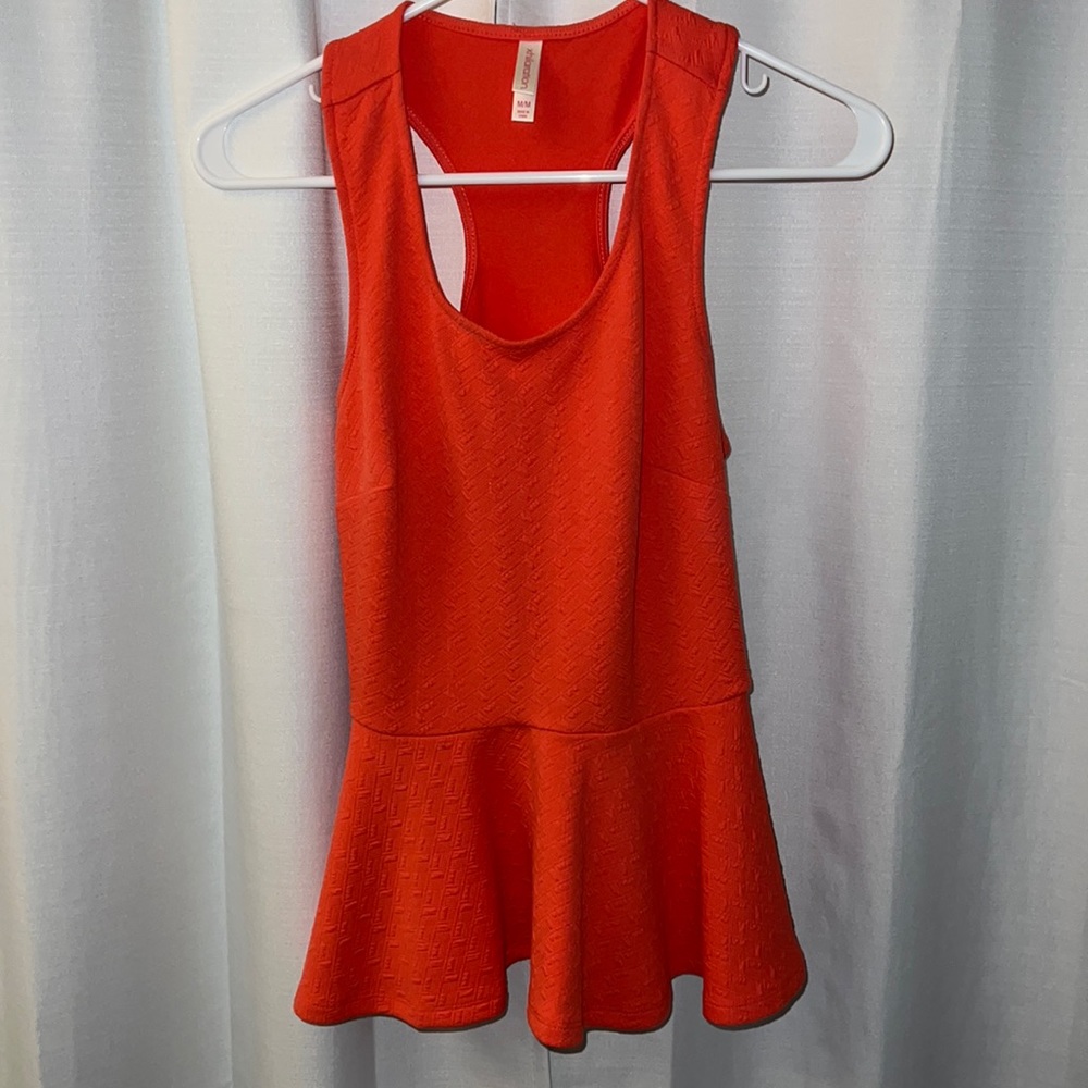Red/orange peplum top